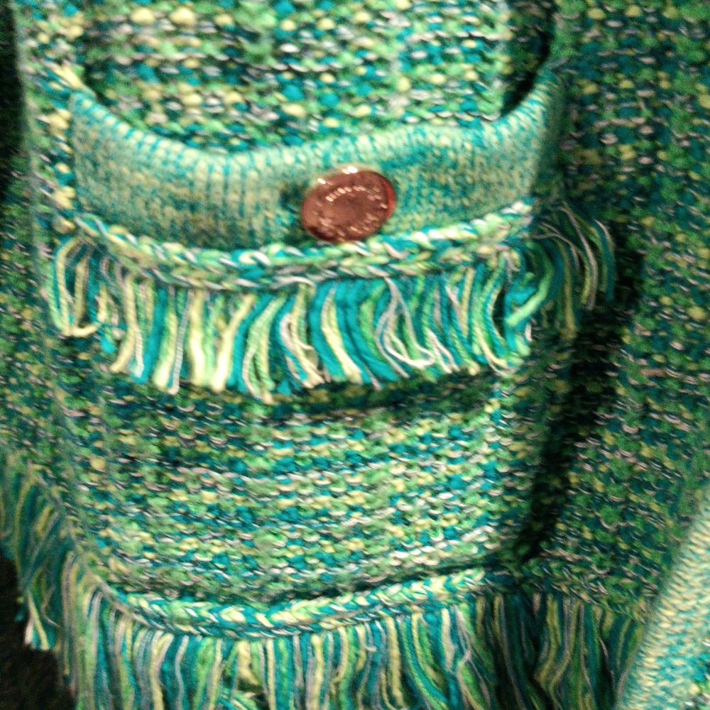 FINAL PRICE Lilly Pulitzer Fringed Knit Sweater Jacket w Signature Gold Buttons - Picture 7 of 15